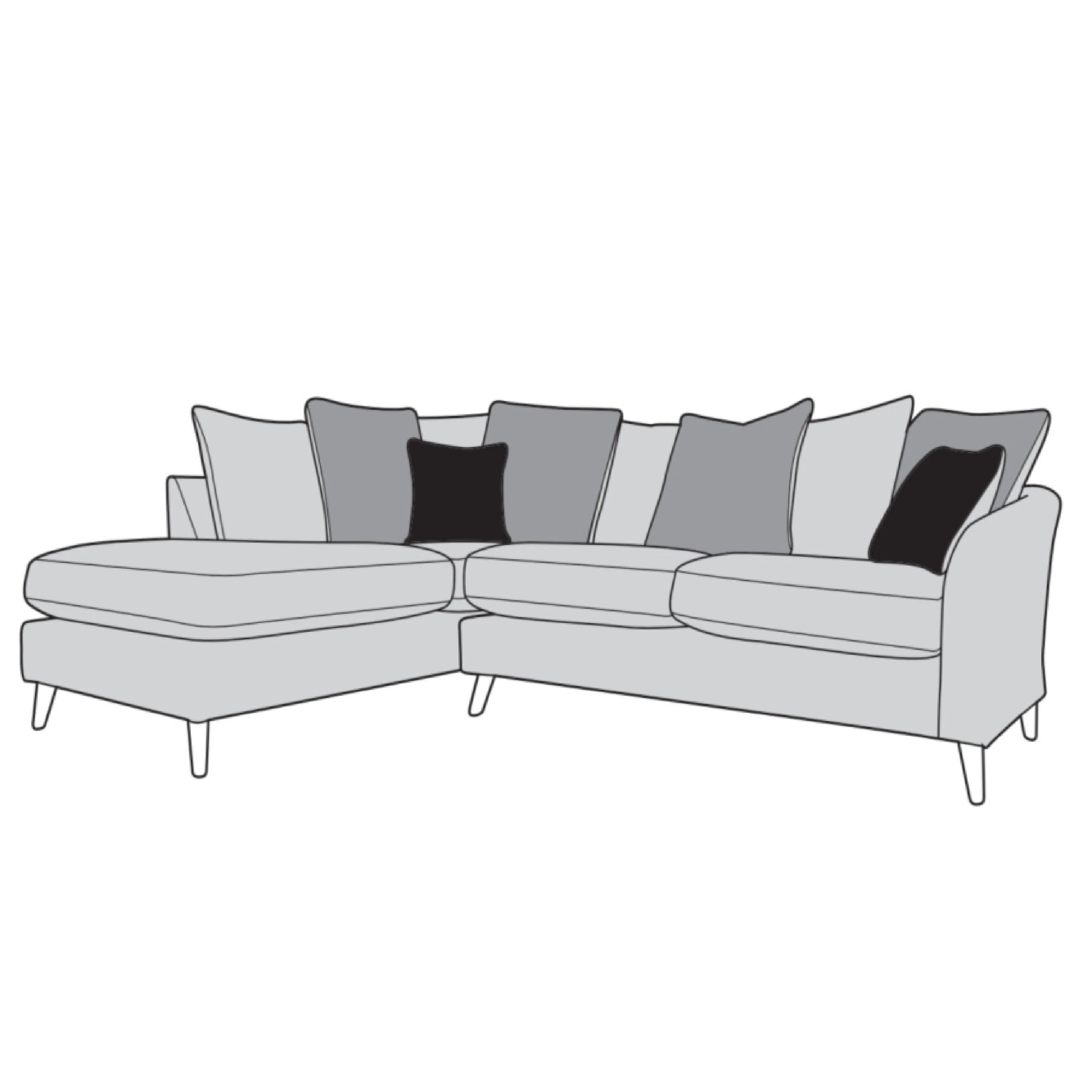 Molly left facing open corner sofa - Scatter Back