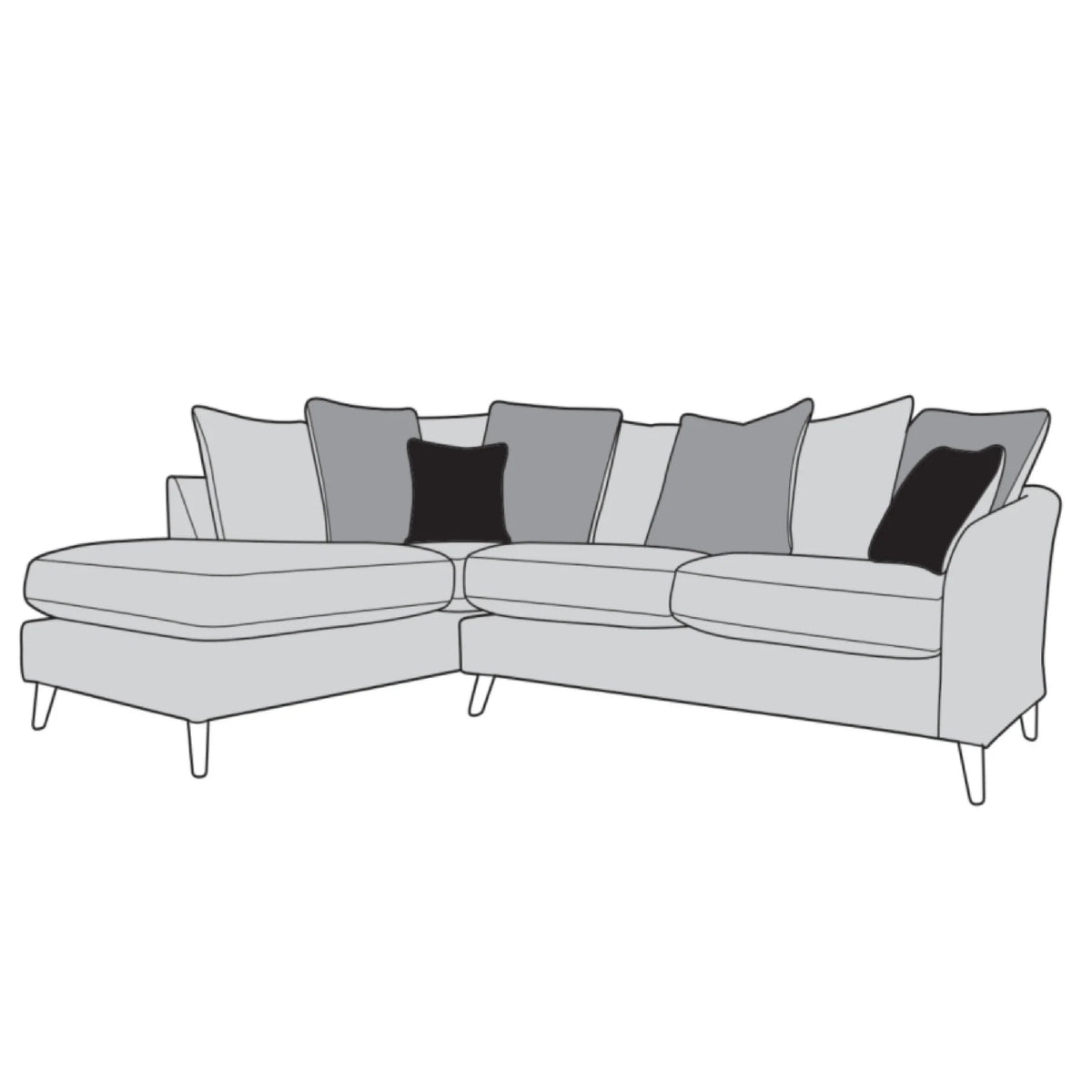 Molly left facing open corner sofa - Standard or Scatter Back