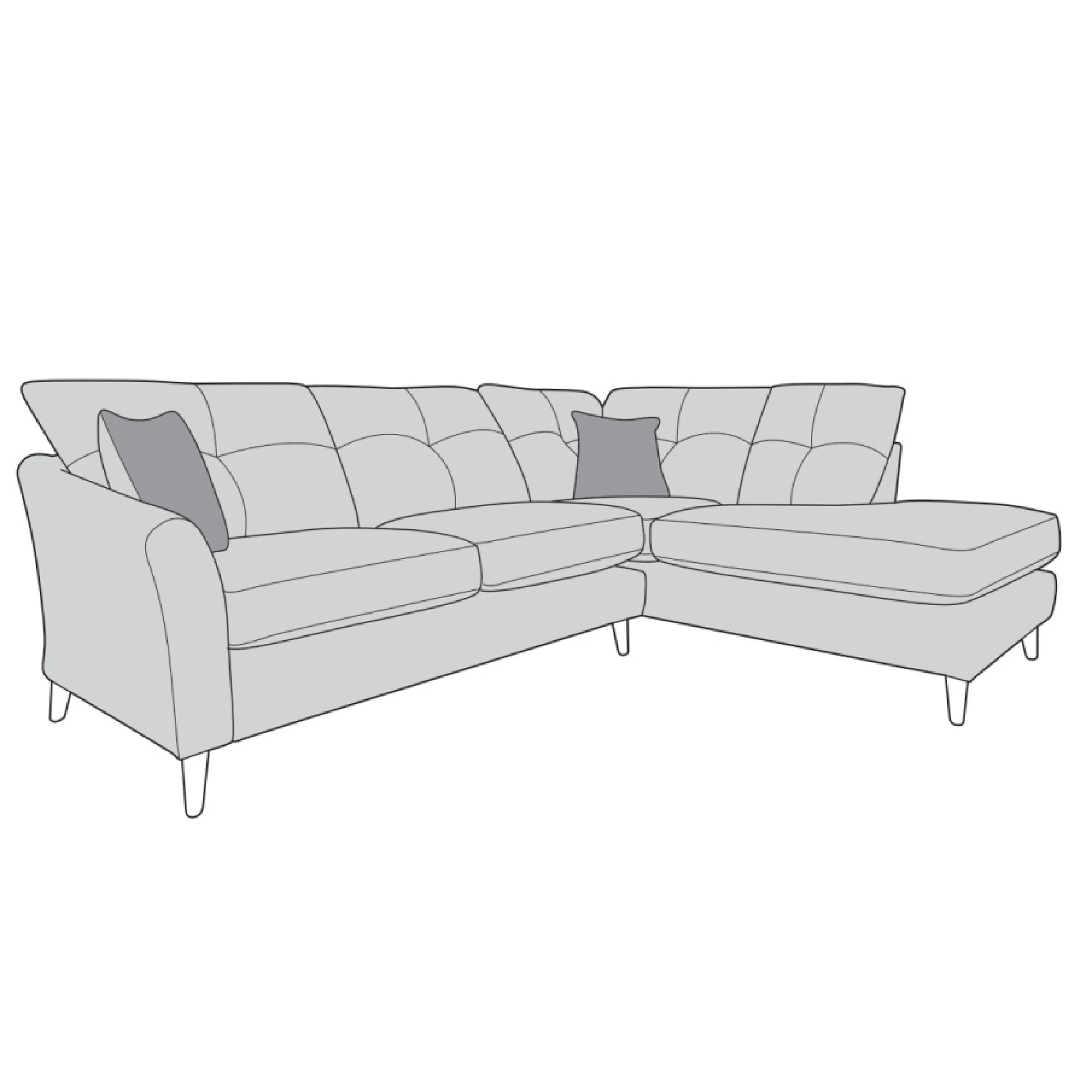 Molly right facing open corner sofa - Standard Back