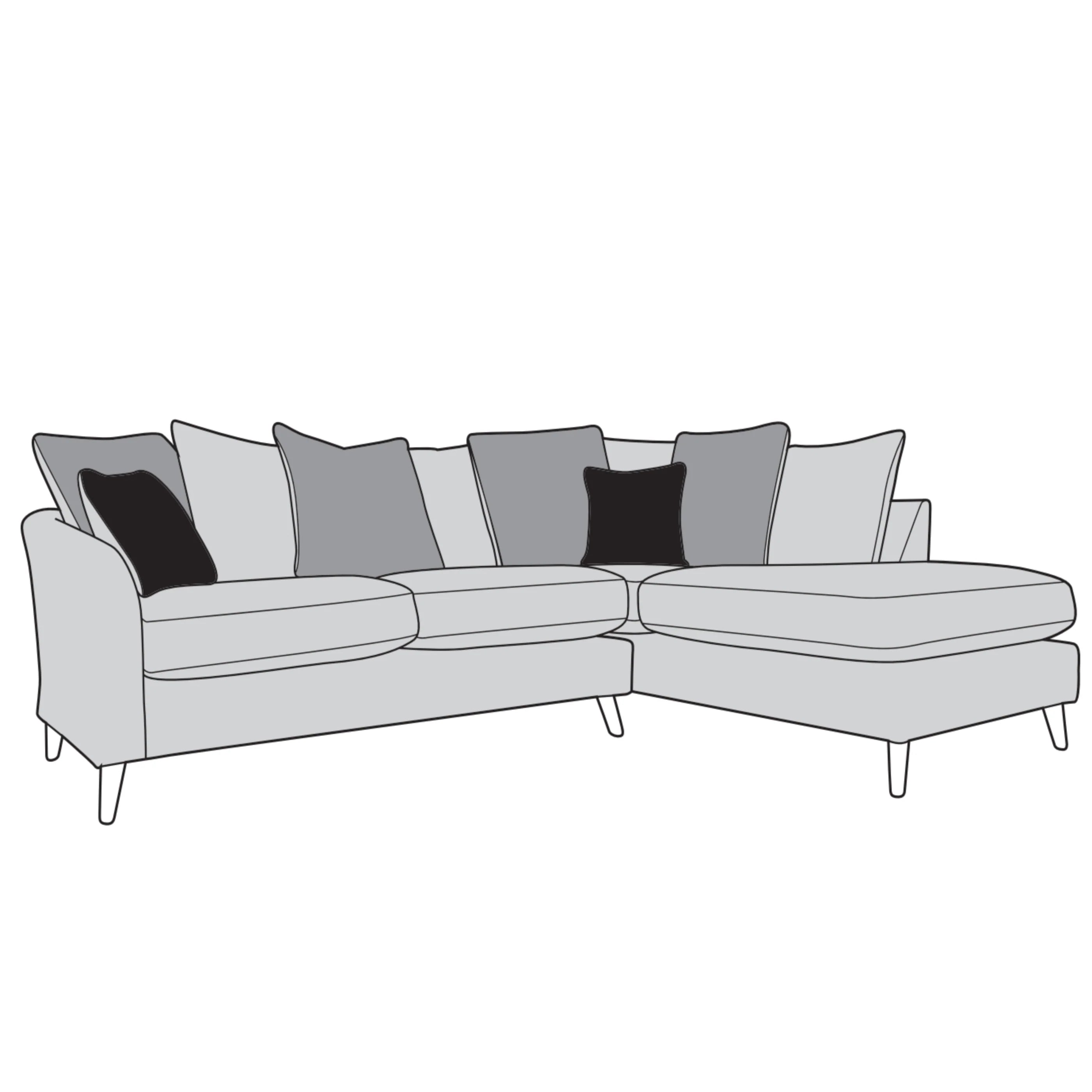 Molly right facing open corner sofa - Scatter Back
