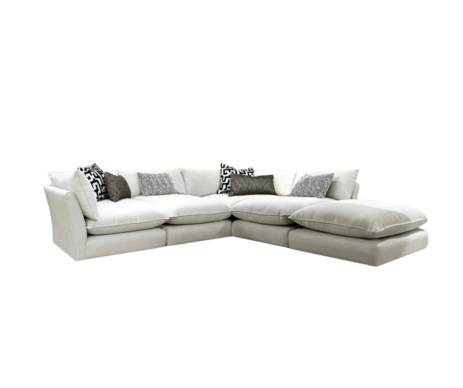 Oscar 4 piece modular sofa group & footstool