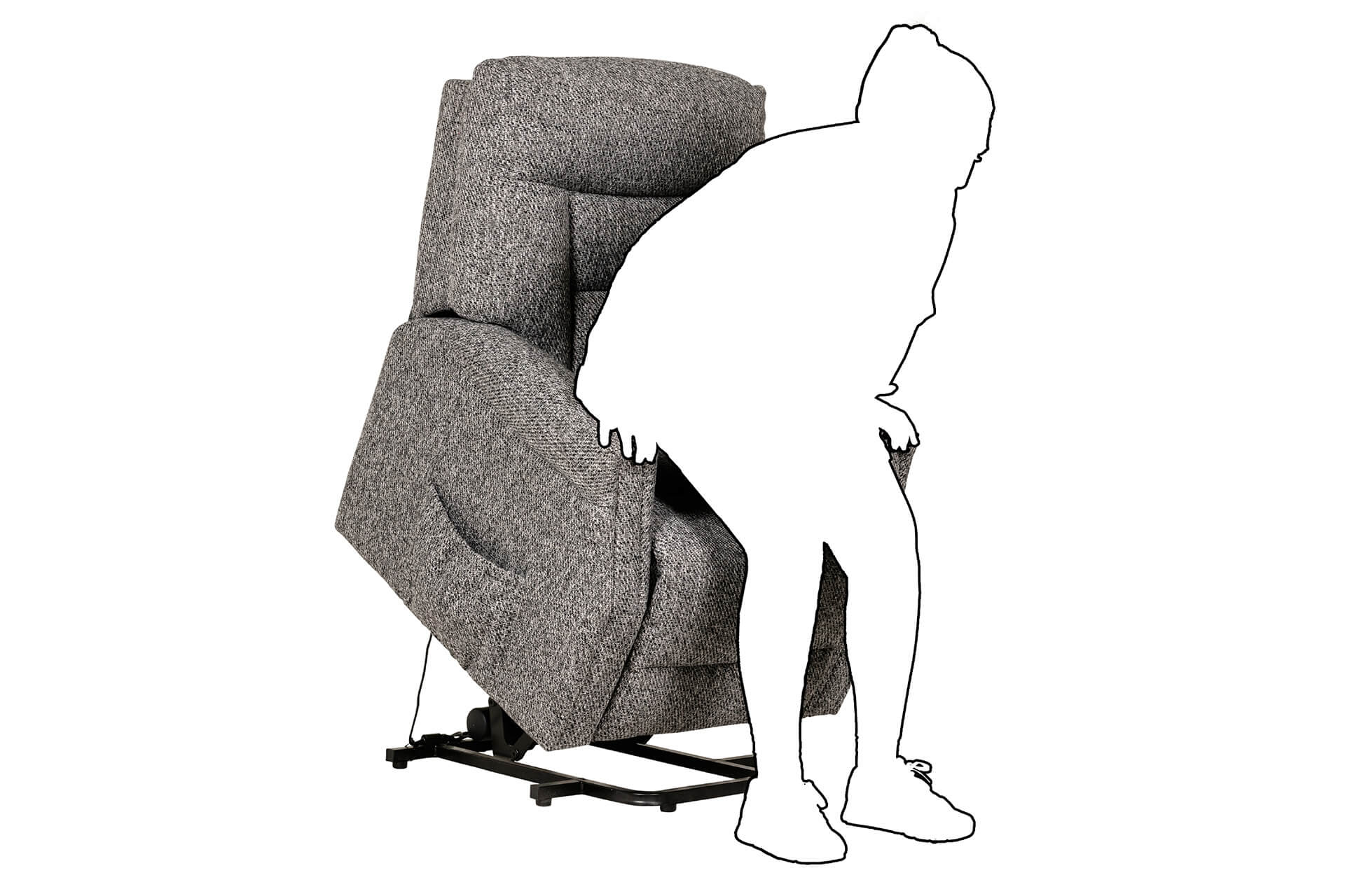 Prescott electric lift and rise/recline chair in textured weave fabric