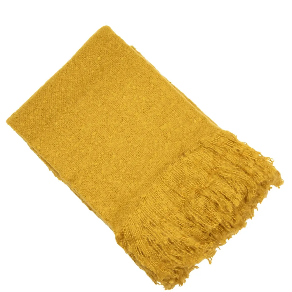 Serena Mohair plain throw 130 x 180cm in Mustard