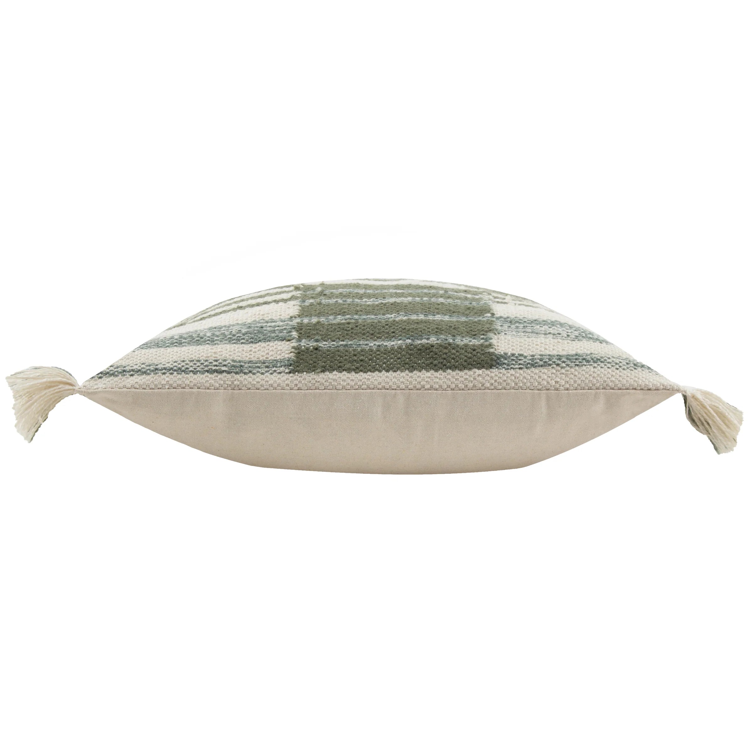 Torode woven fabric cushion with fringe edge in Sage 45 x 45cm