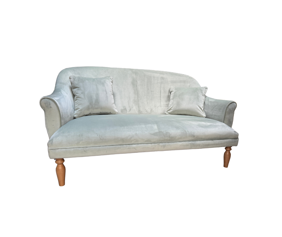 Souffle 2 seater sprung seat sofa in Mint green velvet