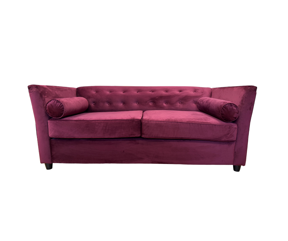 Gastard 3 seater sofa bed in Burgundy deep red velvet