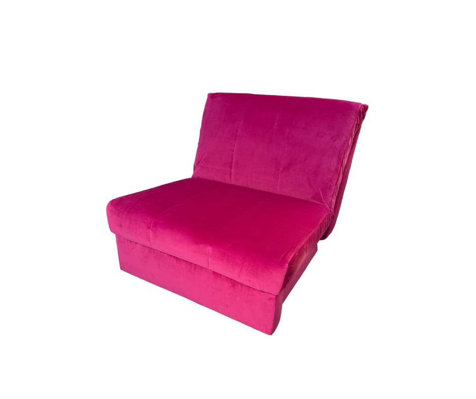 Appley Chair / sofa bed in bright pink velvet
