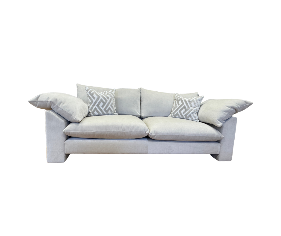 Southgate 3 seater sofa in ivory soft velvet fabric