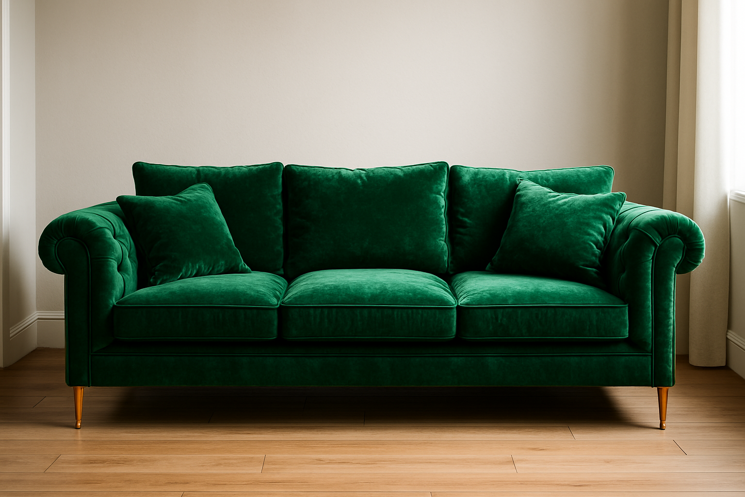 bright colour velvet sofa
