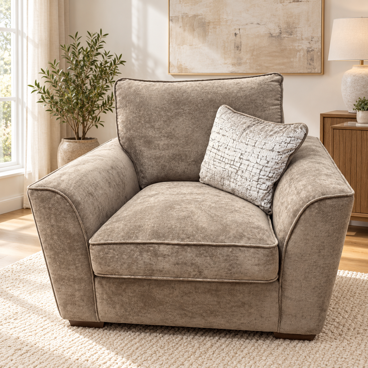 Roulette armchair in Kingston Nutmeg fabric