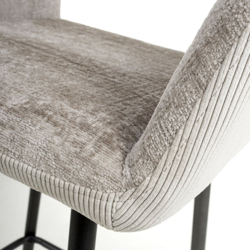 SORENTO Chenille Corduroy Taupe / Natural Bar Chair