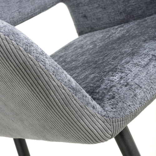 SORENTO Chenille Corduroy Blue / Grey Bar Chair