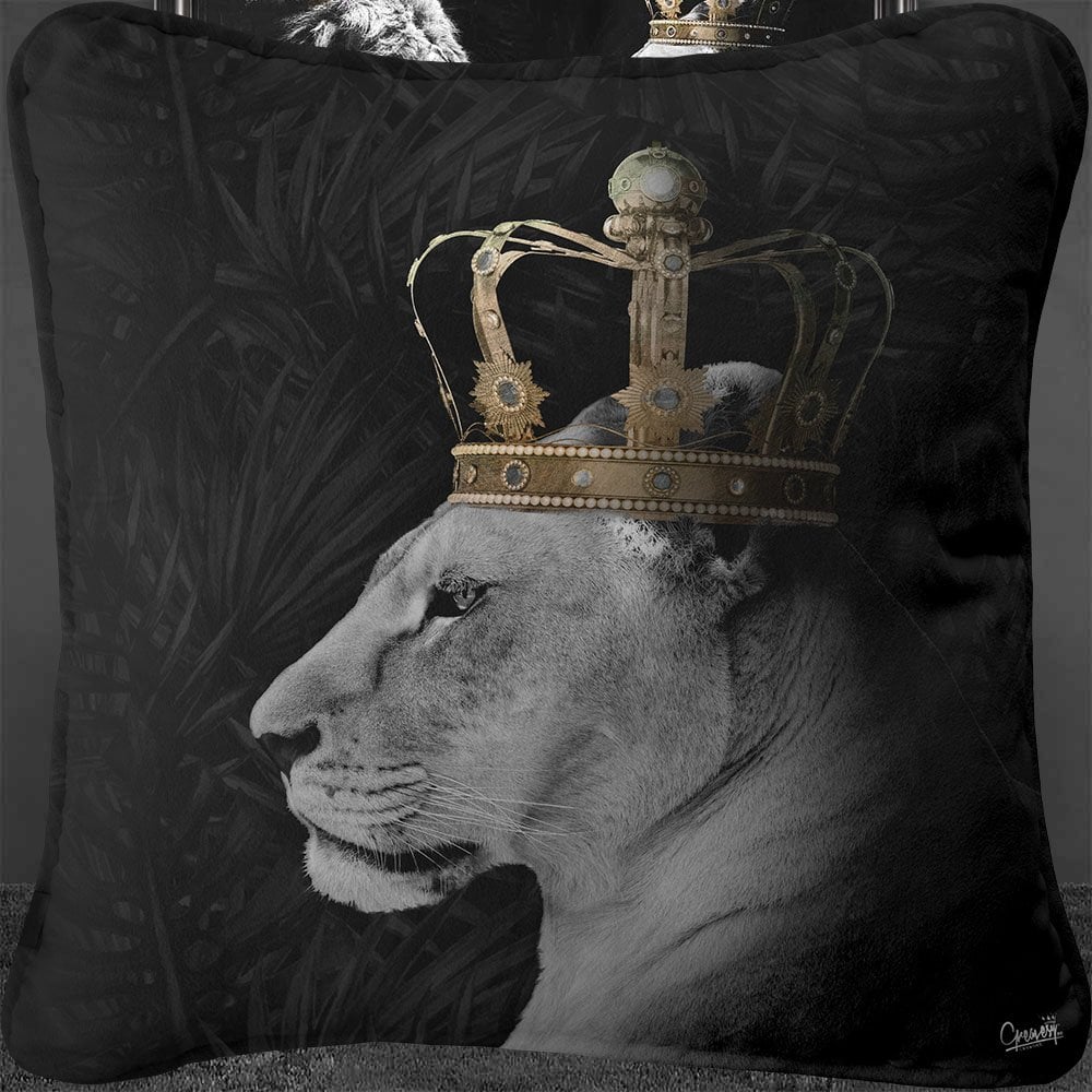 Lion Queen right 55 x 55cm large cushion