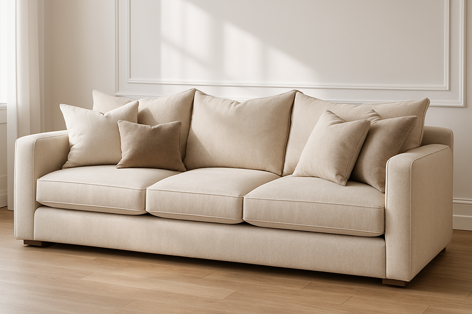 lounging sofa in neutral colours