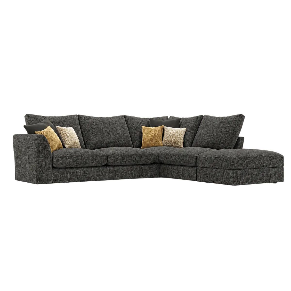 Morris left or right facing large open chaise sofa with footstool