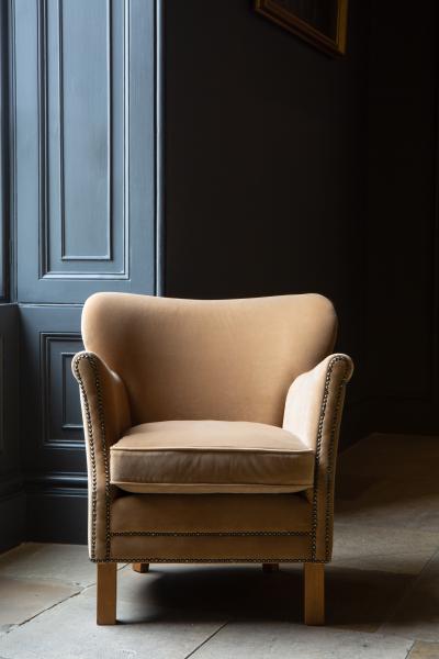 Adam small accent chair in Butterscotch velvet