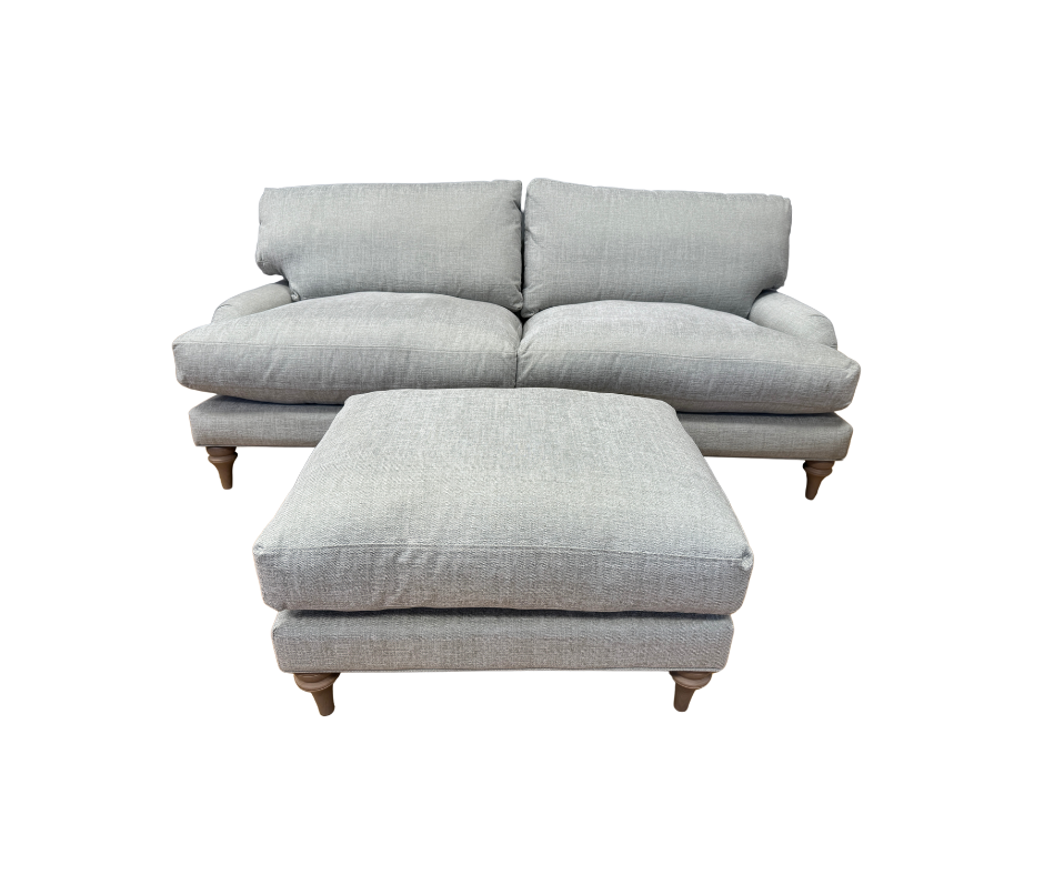 The Lounge Company Rose 3 seater sofa & footstool in natural soft weave fabric