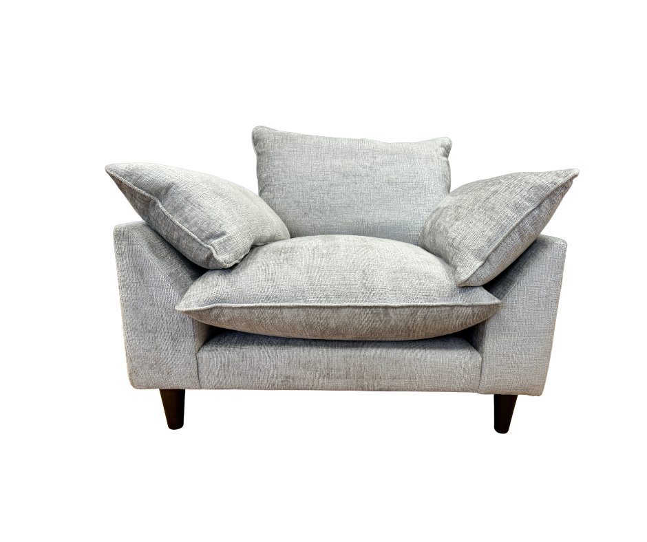 Loaf Slow Riser oversized armchair in Silver textured chenille