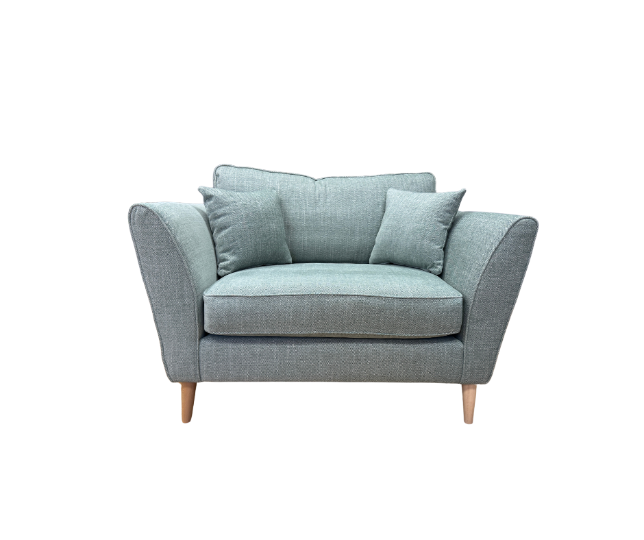 Canterbury loveseat in Delta Green Herringbone