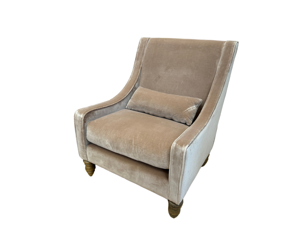 Iggy high back armchair in Cinnamon velvet fabric