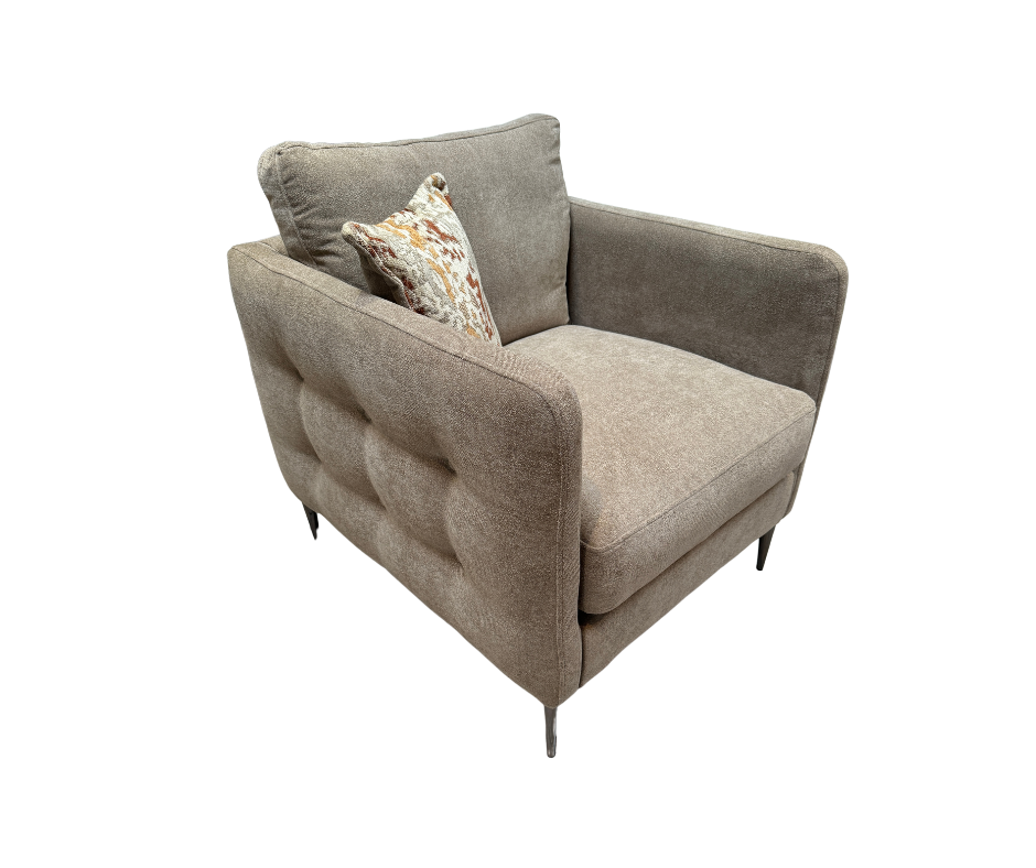 Warren square profile armchair in mink bobby boucle fabric