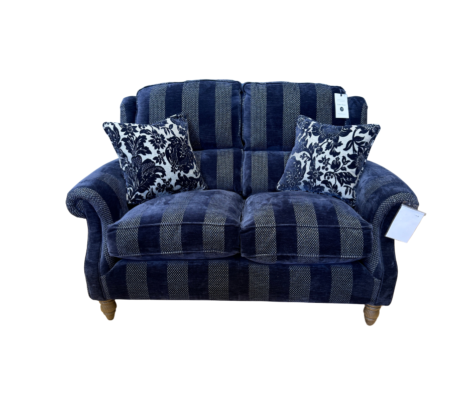 Parker Knoll Oakham 2 seater sofa in Asta Stripe Royal blue fabric