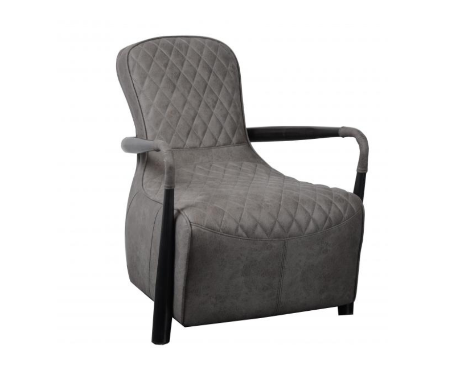 Manhattan accent chair in Milan faux leather & gunmetal base