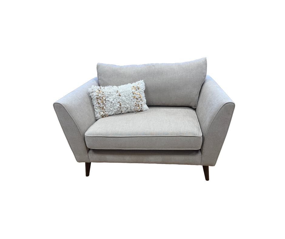 Canterbury loveseat in taupe weave fabric