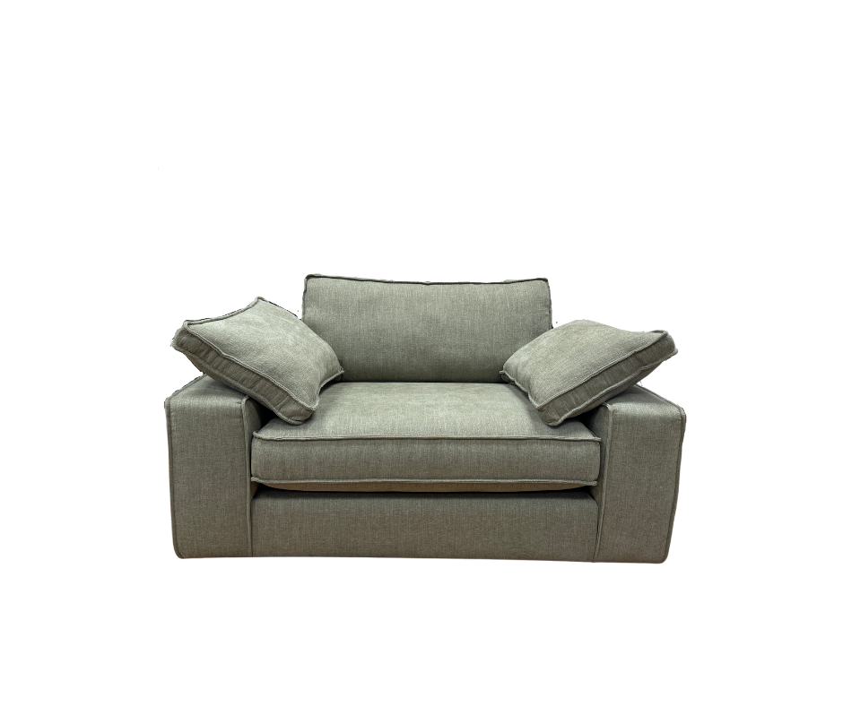 Aspen loveseat in sage green washed weave fabric