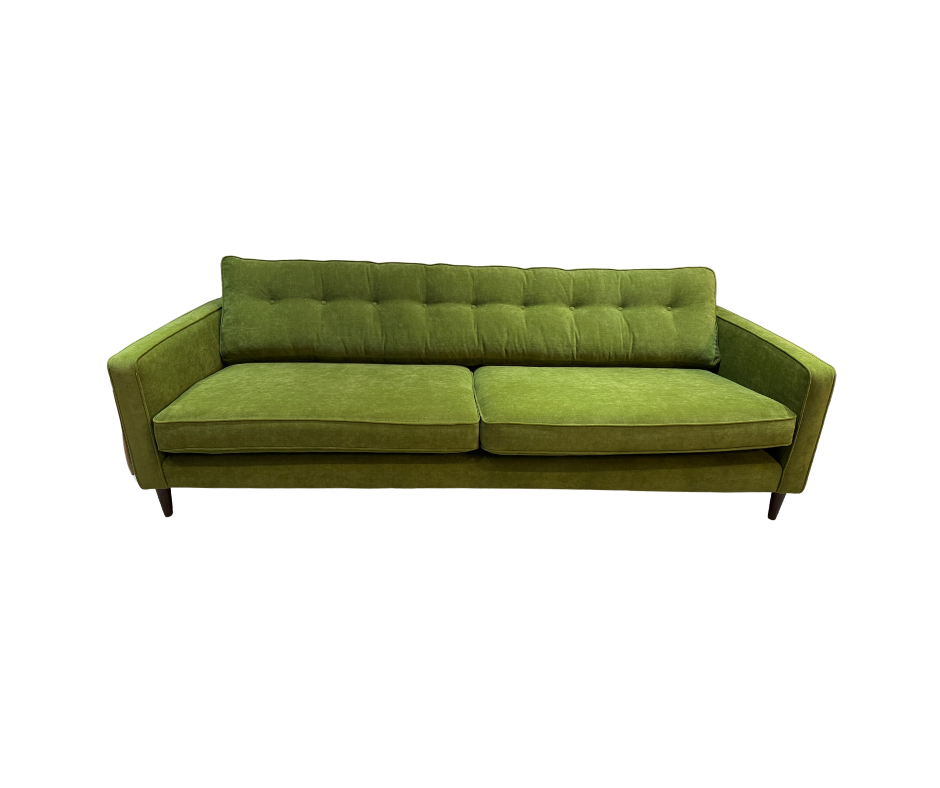 Orla Kiely large 4 seater sofa with bench style back cushion in Apple green brushed cotton fabric