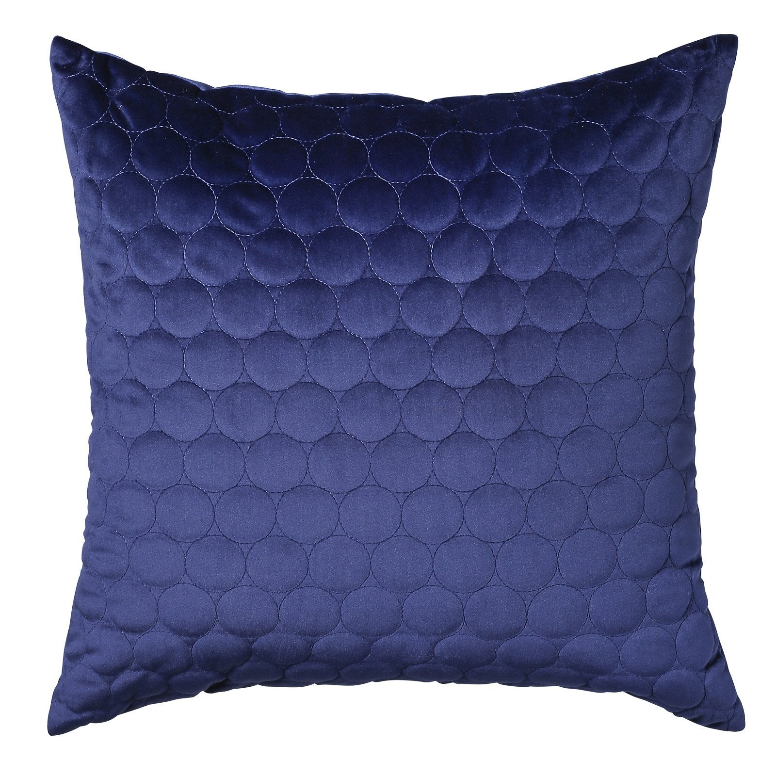 Halo geometric 45 x 45cm cushion in blue velvet